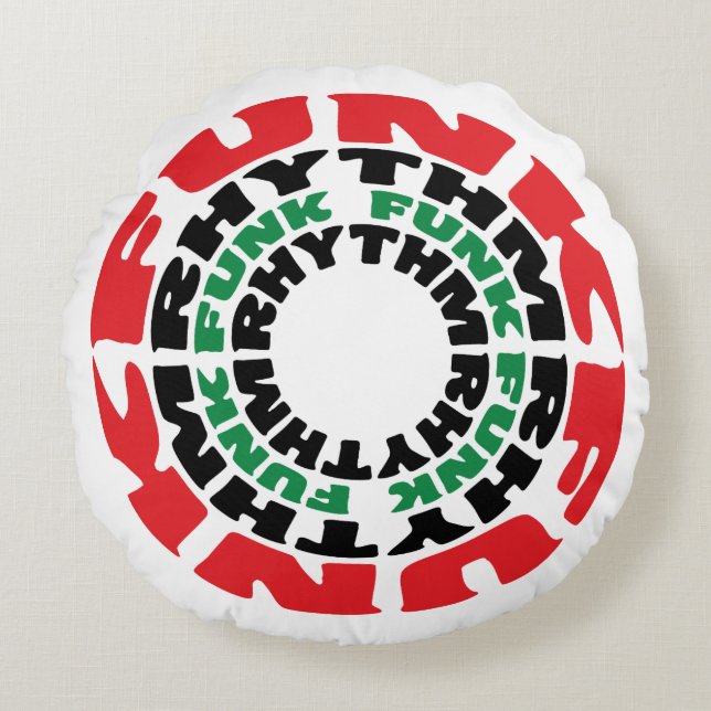 Funk Rhythm Funk Rhythm Rond Kussen (Voorkant)