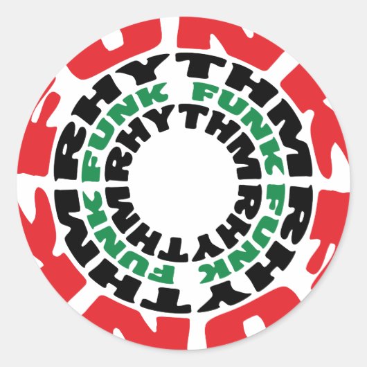Funk Rhythm Funk Rhythm Ronde Sticker (Voorkant)