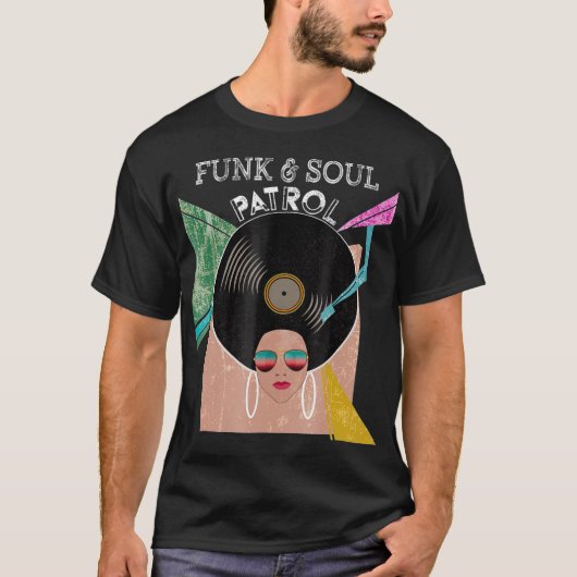 FUNK SOUL PATROL 70s 80s  Afro Grafisch T-shirt (Voorkant)