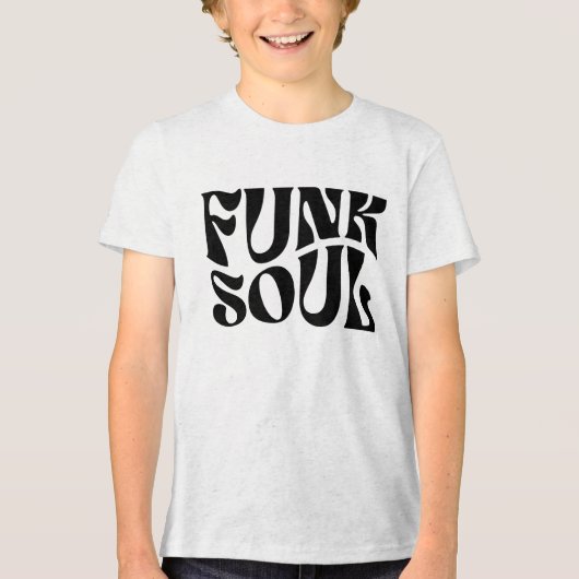 Funk Soul retro muziek logo ontwerp Tri-Blend Shirt (Voorkant)