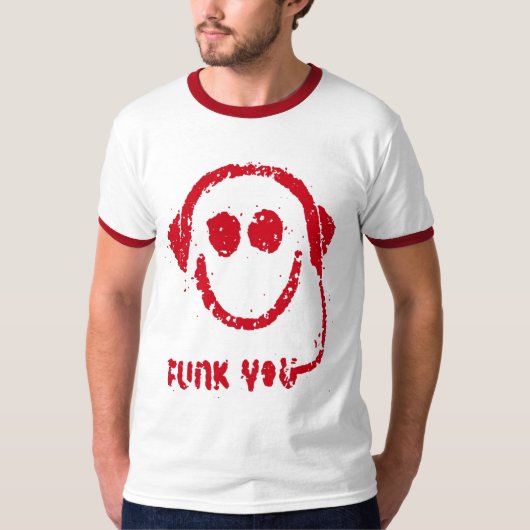 Funk You (wit/rood) T-shirt (Voorkant)