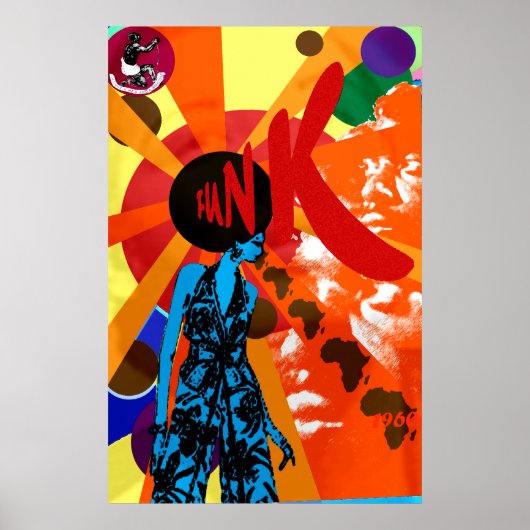 Funkart Funk retro vintage poster stijl giften (Voorkant)