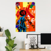 Funkart Funk retro vintage poster stijl giften (Thuiskantoor)