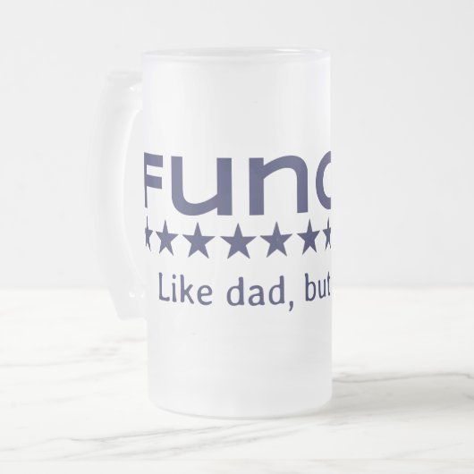 Funkel: Zoals papa maar koeler. Matglas Bierpul (Voorkant links)