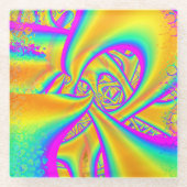 Funkidelic Dichroic Fused Glass Fractal Glazen Onderzetter (Voorkant)