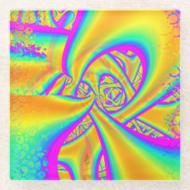 Funkidelic Dichroic Fused Glass Fractal Glazen Onderzetter