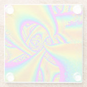 Funkidelic Dichroic Fused Glass Fractal Glazen Onderzetter (Achterkant)