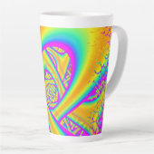 Funkidelic Dichroic Fused Glass Fractal Latte Mok (Rechterhoek)
