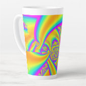 Funkidelic Dichroic Fused Glass Fractal Latte Mok (Linkerhoek)