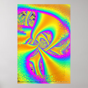 Funkidelic Dichroic Fused Glass Fractal Poster