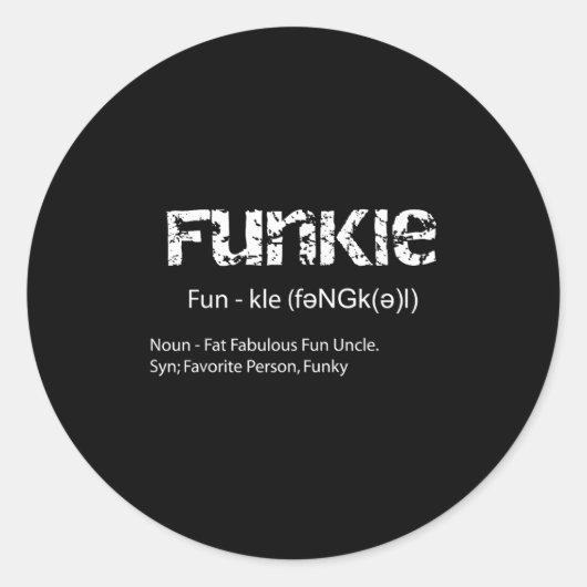 Funkle Definition Funny Favoriete Funky Uncle Gift Ronde Sticker (Voorkant)