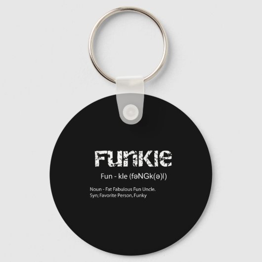 Funkle Definition Funny Favoriete Funky Uncle Gift Sleutelhanger (Voorkant)