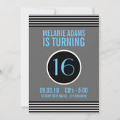Funky 16th Birthday Party Kaart (Achterkant)