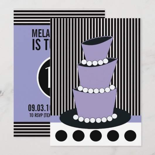 Funky 16th Birthday Party Kaart (Voorkant / Achterkant)