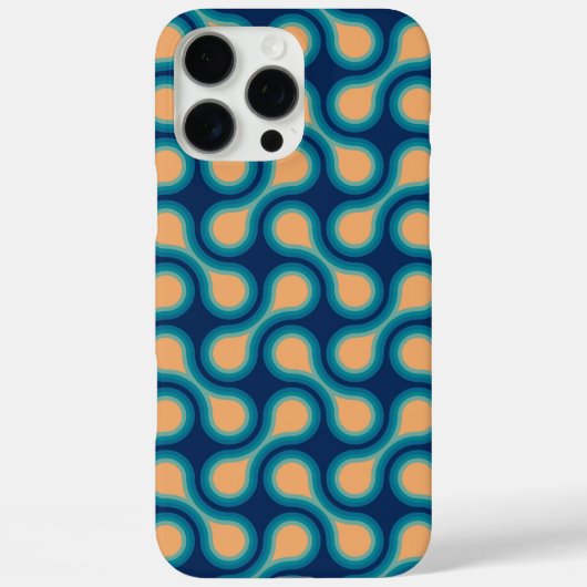 Funky 1970s Metaball Graphic Circle Barbell Blue Case-Mate iPhone Case (Achterkant)