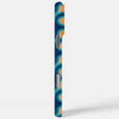 Funky 1970s Metaball Graphic Circle Barbell Blue Case-Mate iPhone Case (Achterkant / Rechts)