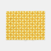 Funky 1970s Metaball Graphic Circle Barbell Yellow Fleece Deken (Voorkant (Horizontaal))