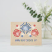 Funky 4 juli Briefkaart vuurwerk (Staand voorkant)
