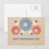Funky 4 juli Briefkaart vuurwerk (Voorkant / Achterkant)