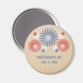 Funky 4 juli Fireworks Magnet (Voorkant / Achterkant)