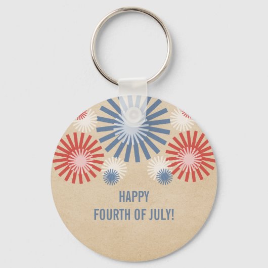 Funky 4 juli Fireworks Sleutelhanger (Voorkant)