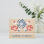 Funky 4 juli Fireworks & Stripes Briefkaart (Staand voorkant)
