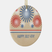 Funky 4 juli Fireworks & Stripes Ornament (Rechts)