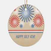 Funky 4 juli Fireworks & Stripes Ornament (Links)