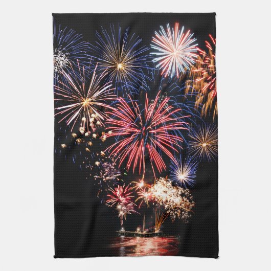 Funky 4 juli Fireworks Theedoek (Verticaal)