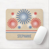 Funky 4 juli vuurwerk & Stripes Mousepad Muismat (Met muis)