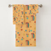 Funky 60s Towel Eclectic Boho Bath Statement Bad Handdoek (Insitu)