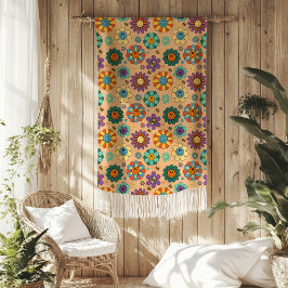 Funky 70s deken in pasteltinten voor groovy fans
