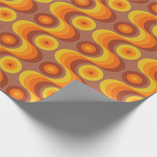Funky 70s gepatterneerd cadeaupapier (Hoek)