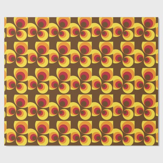 Funky 70s gepatterneerd cadeaupapier (Vlak)