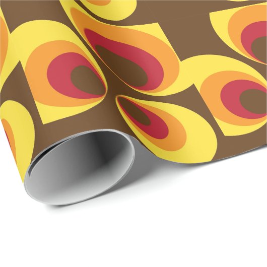 Funky 70s gepatterneerd cadeaupapier (Rol Hoek)