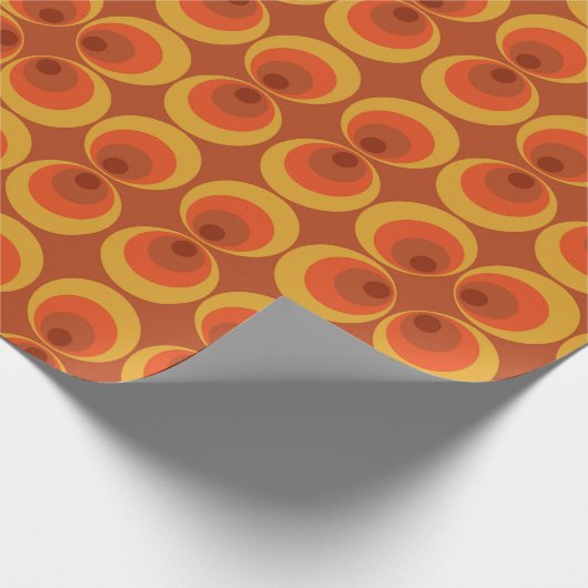 Funky 70s Retro Circle Print for Groovy Gifting Cadeaupapier (Hoek)