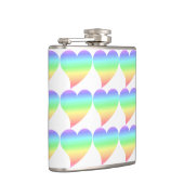 Funky 70s Retro Pastel | Rainbow Hearts Pattern Heupfles (Rechts)