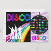 Funky 70's Theme Disco Verjaardagsfeestje Kaart (Voorkant)