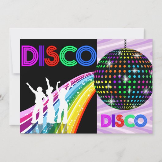 Funky 70's Theme Disco Verjaardagsfeestje Kaart (Voorkant)