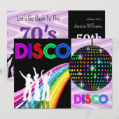 Funky 70's Theme Disco Verjaardagsfeestje Kaart (Voorkant / Achterkant)