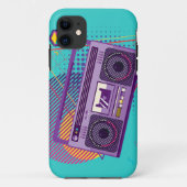 Funky 80s draagbare radiocassetspeler, 'boombox' Case-Mate iPhone case (Achterkant)