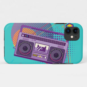 Funky 80s draagbare radiocassetspeler, 'boombox' Case-Mate iPhone case