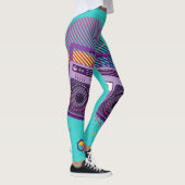 Funky 80s draagbare radiocassetspeler, 'boombox' leggings (Rechts)