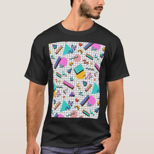 Funky 80s eighties Memphis Pattern Design Classic T-shirt (Voorkant)