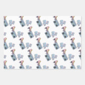 Funky 90's Theme Verjaardag Cadeau Set van 3 Inpakpapier Vel (Voorkant 2)