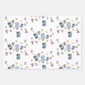 Funky 90's Theme Verjaardag Cadeau Set van 3 Inpakpapier Vel (Voorkant)