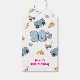 Funky 90's Theme Verjaardag Gift Label Cadeaulabel