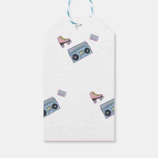 Funky 90's Theme Verjaardag Gift Label Cadeaulabel (Achterkant)