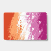 Funky aanpasbare abstracte lesbische vlag badge (Achterkant)