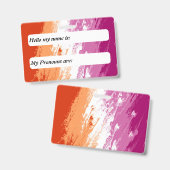 Funky aanpasbare abstracte lesbische vlag badge (Voor- en achterkant)